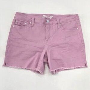 SEVEN7 Women’s Size 12 Weekend Shorts Denim Lilac Purple Frayed